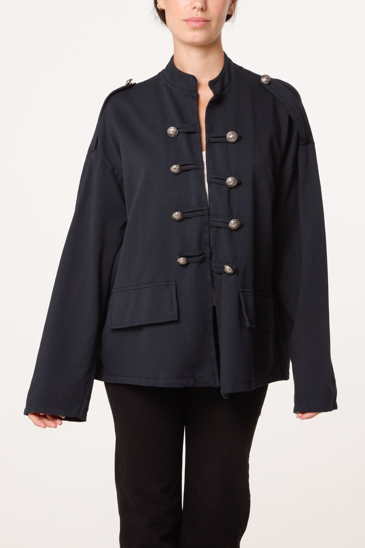 Cotton Military Band Tailored Jacket