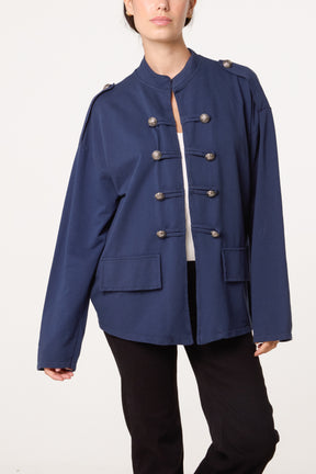 Cotton Military Band Tailored Jacket