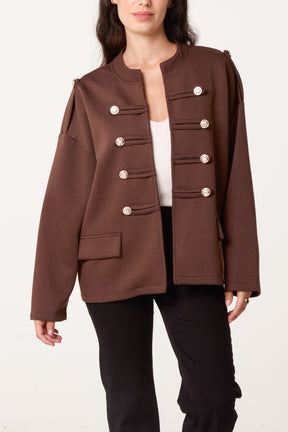 Cotton Military Band Tailored Jacket