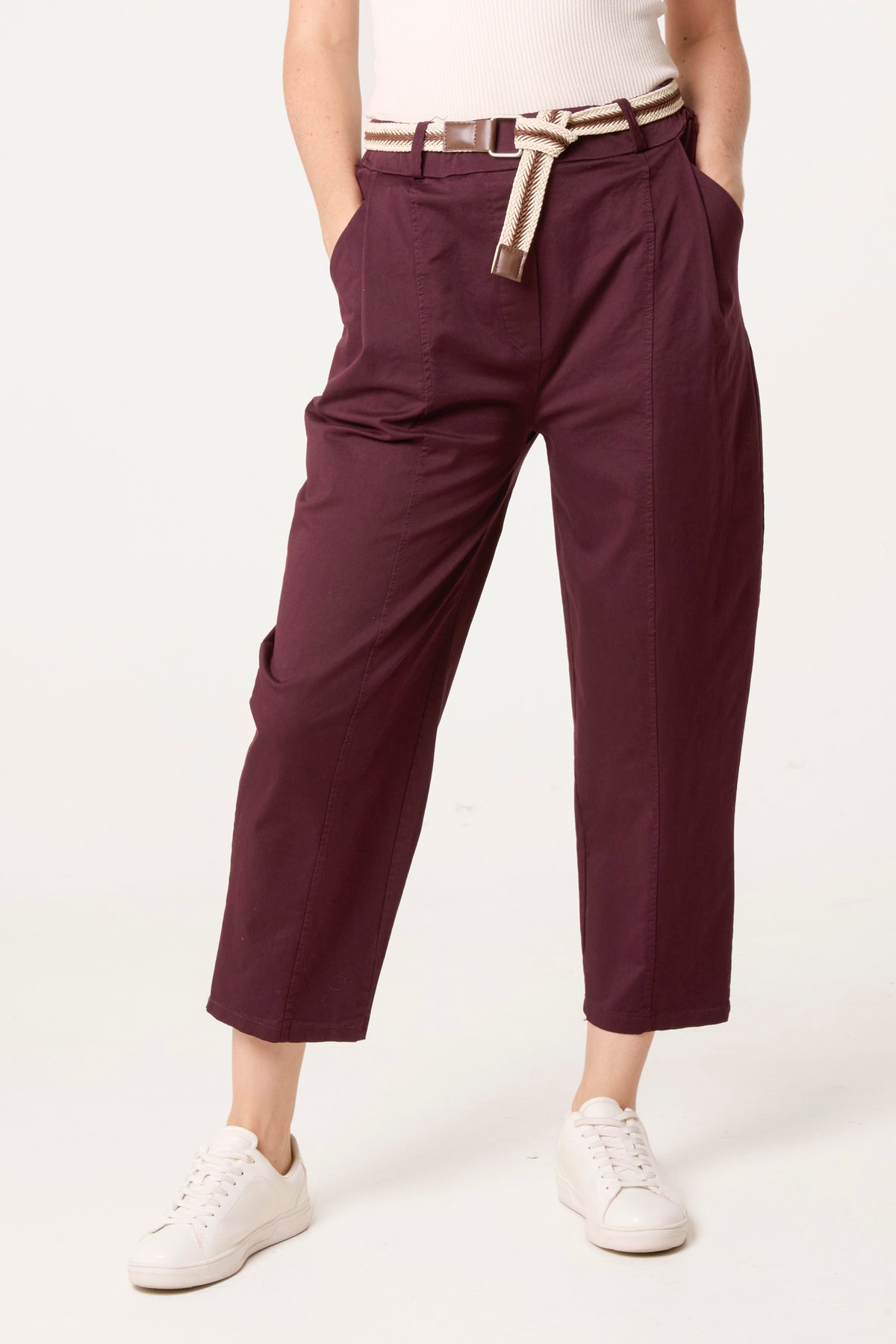 Barrel Leg Trouser With Belt