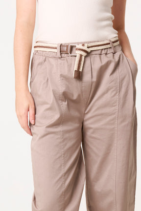 Barrel Leg Trouser With Belt