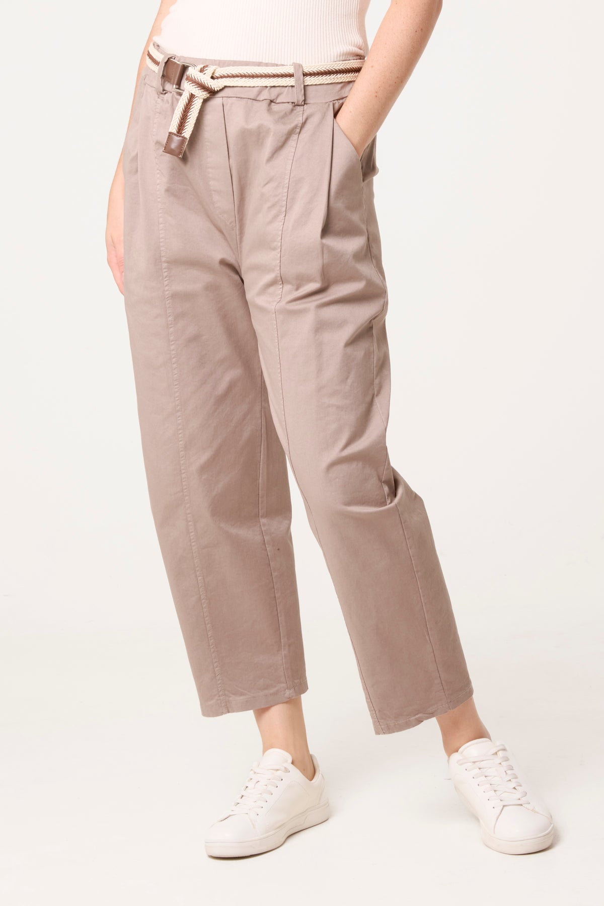 Barrel Leg Trouser With Belt