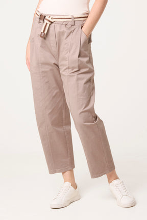 Barrel Leg Trouser With Belt