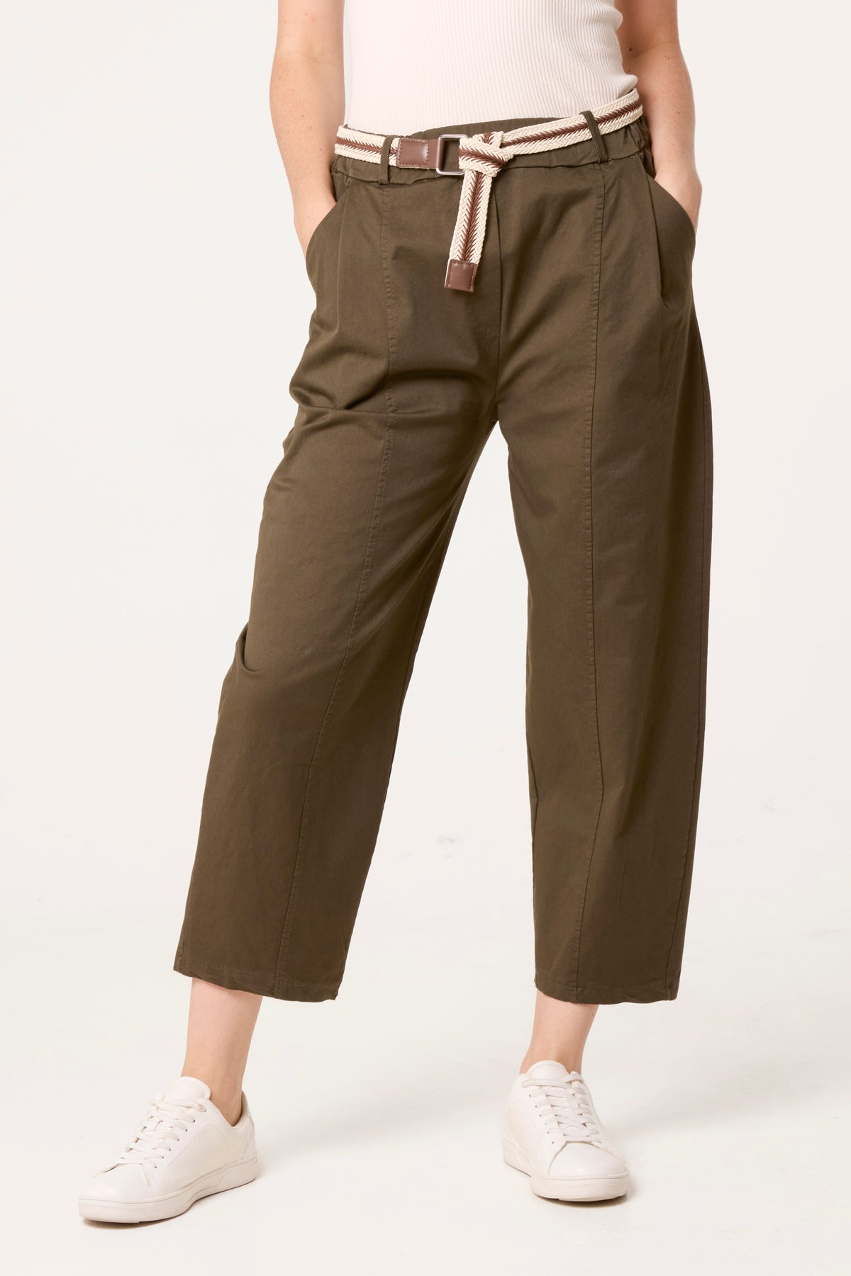 Barrel Leg Trouser With Belt