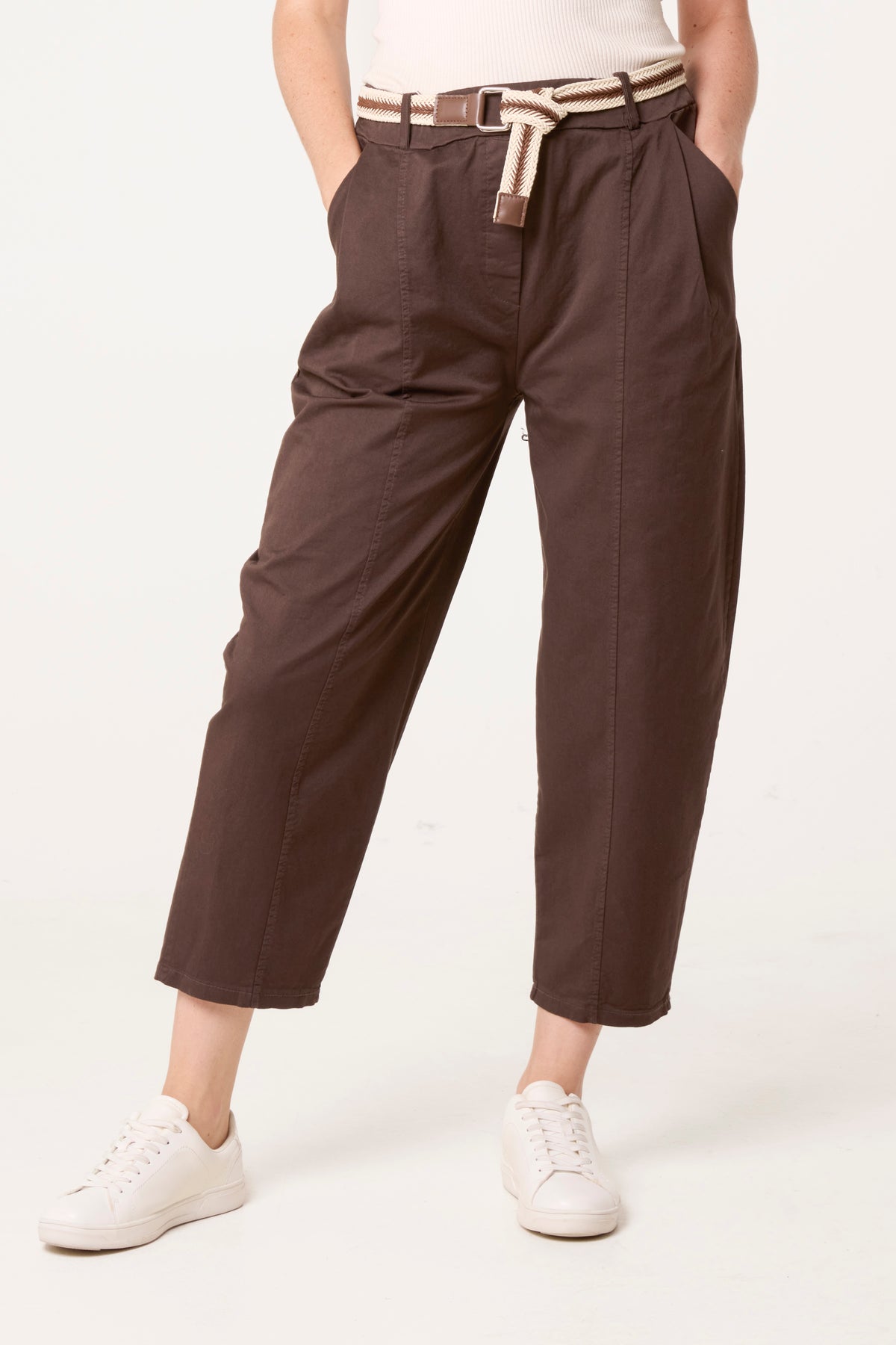 Barrel Leg Trouser With Belt