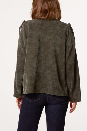 Chenille Military Band Tailored Jacket