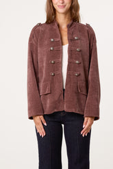 Chenille Military Band Tailored Jacket