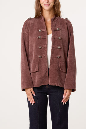 Chenille Military Band Tailored Jacket