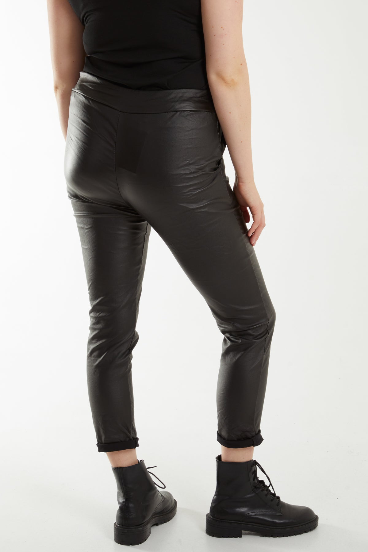 Magic Stretch PU Coated Crushed Trousers