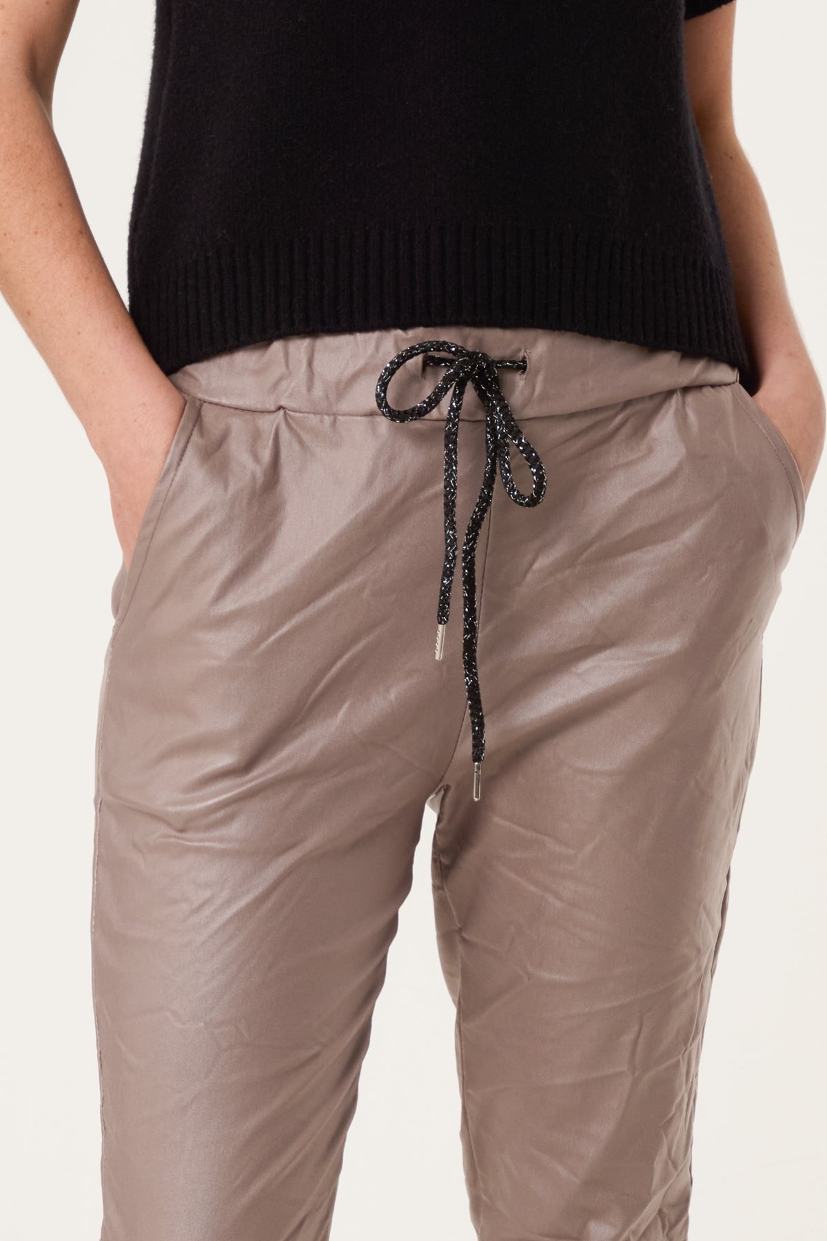Magic Stretch PU Coated Crushed Trousers