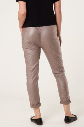 Magic Stretch PU Coated Crushed Trousers
