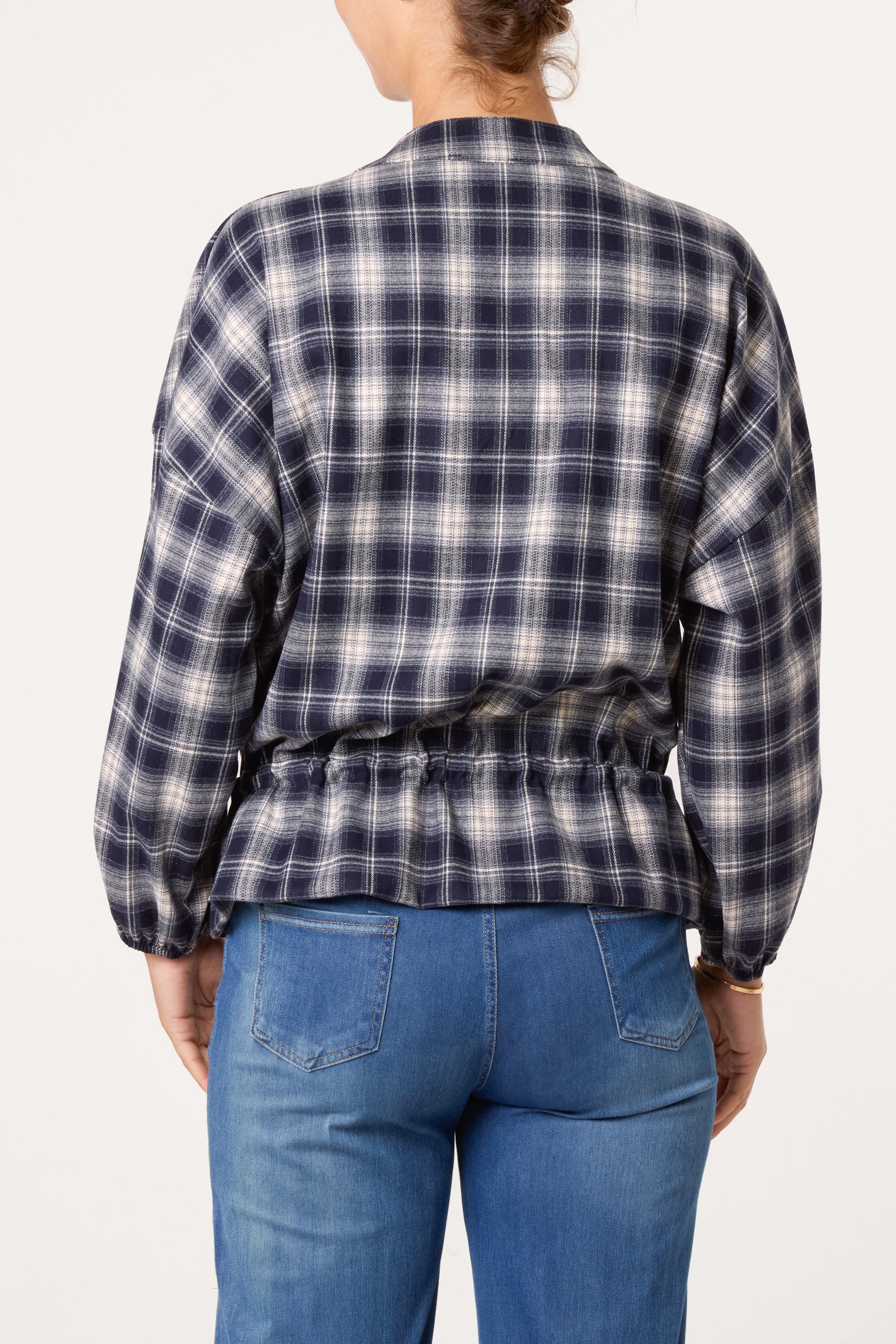 Zip Through Plaid Jacket