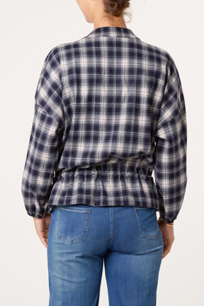 Zip Through Plaid Jacket