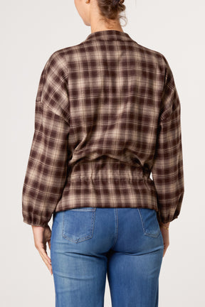 Zip Through Plaid Jacket