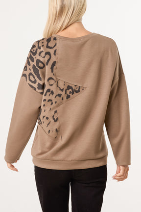Studded Leopard Star Jumper