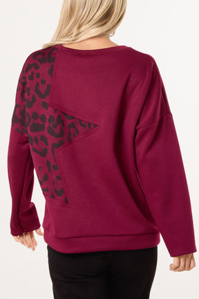 Studded Leopard Star Jumper