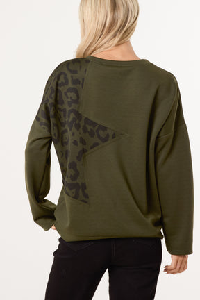 Studded Leopard Star Jumper
