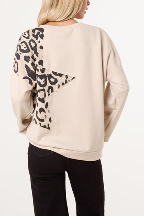 Studded Leopard Star Jumper