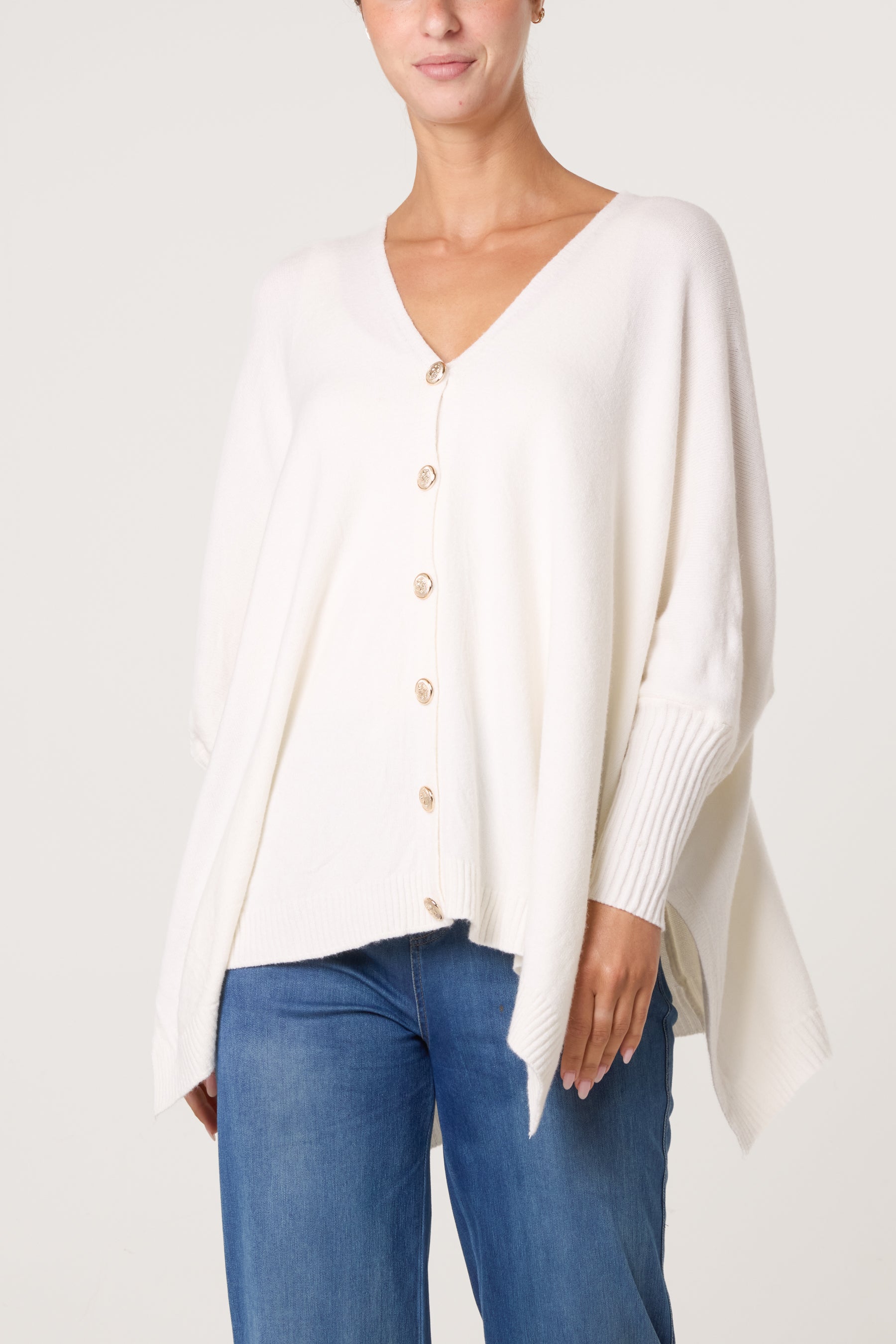 Gold Button Through Jumper