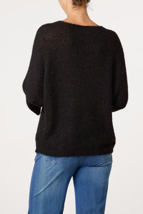 Gold Button Through Jumper