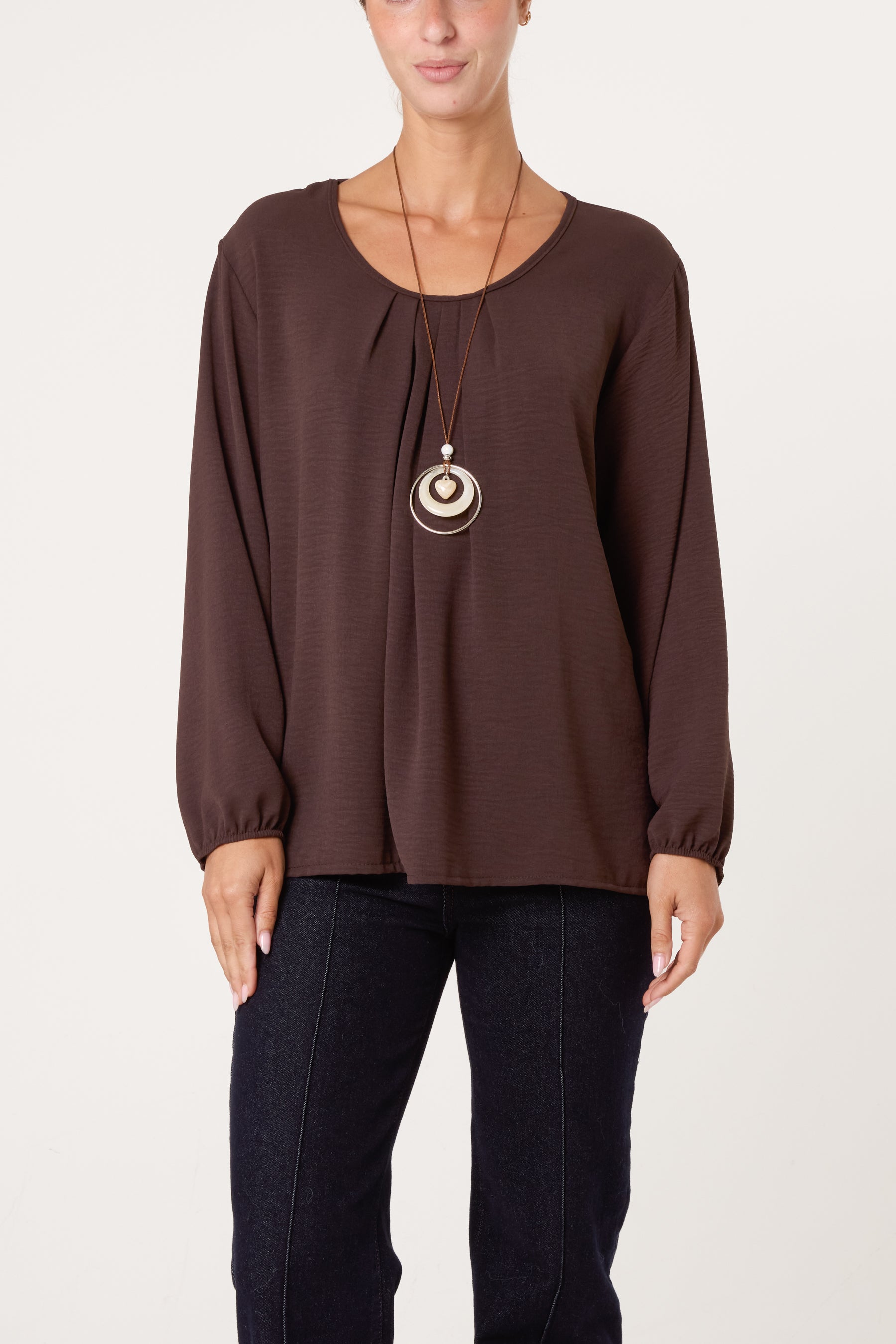 Scoop Neck Necklace Blouse