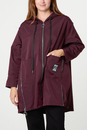 Zip Detail Hooded Light Jacket