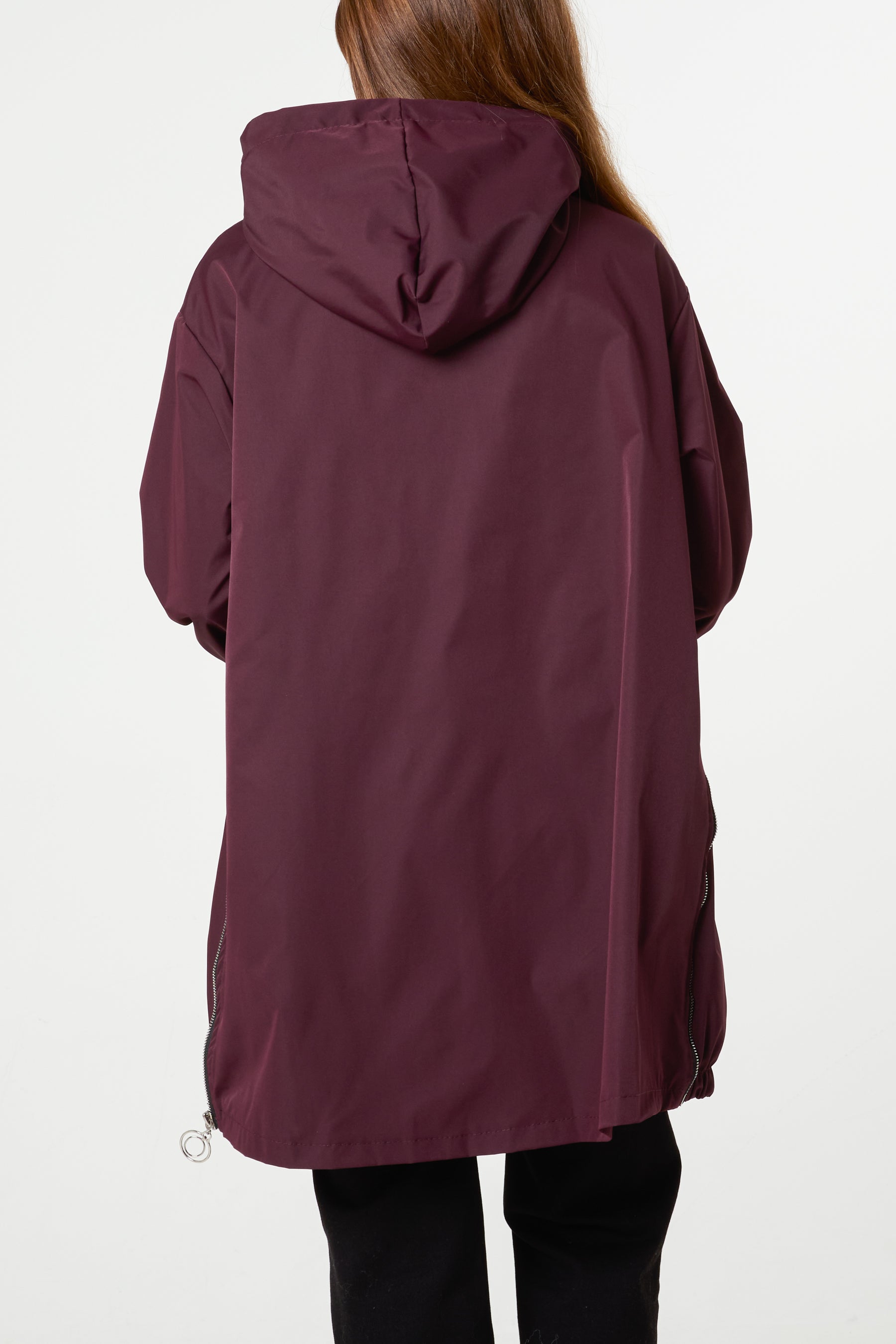 Zip Detail Hooded Light Jacket
