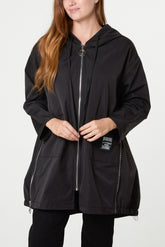 Zip Detail Hooded Light Jacket