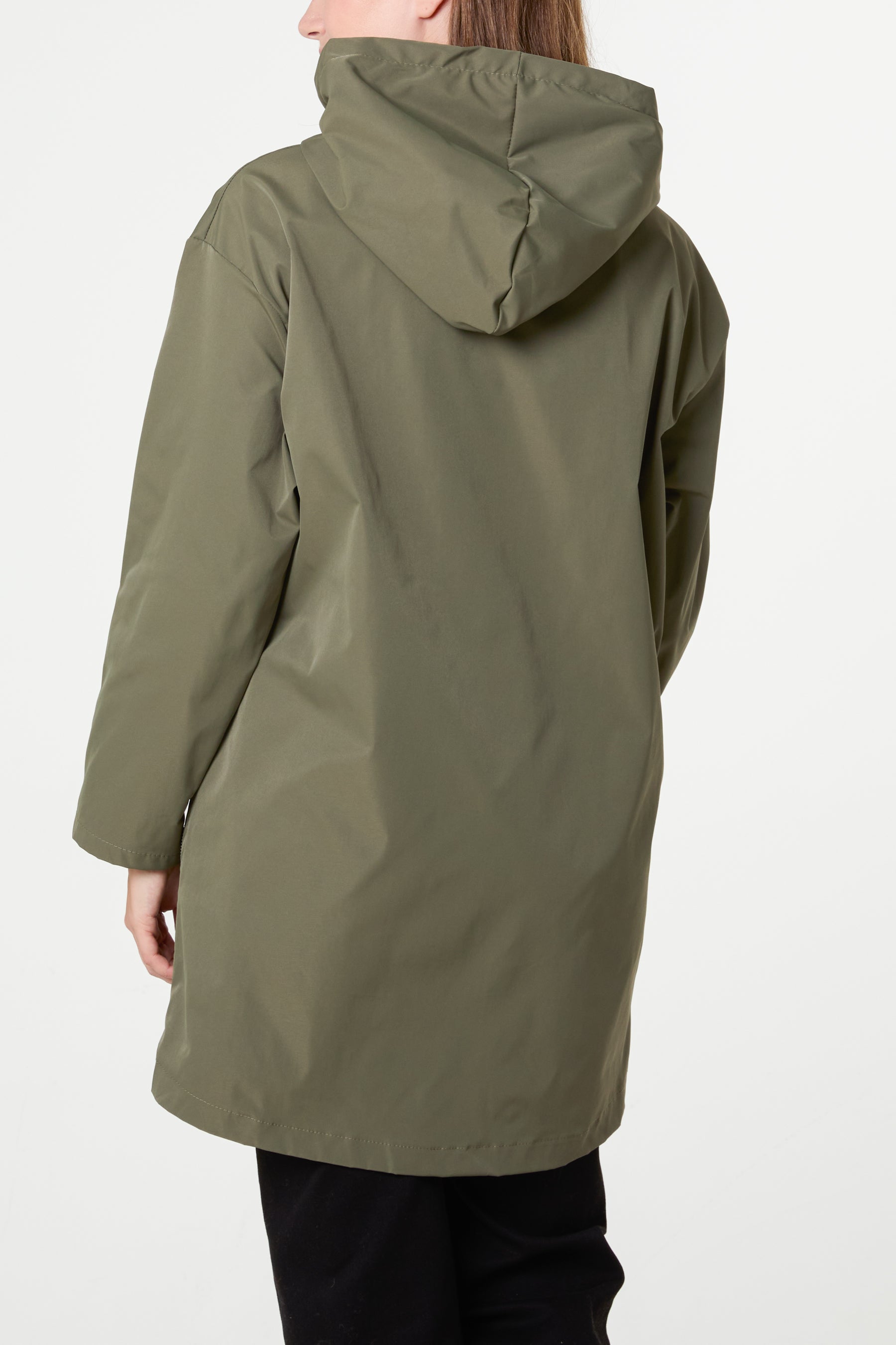 Zip Detail Hooded Light Jacket