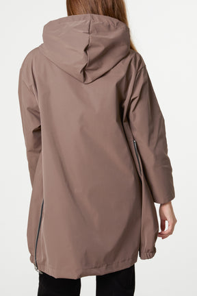 Zip Detail Hooded Light Jacket