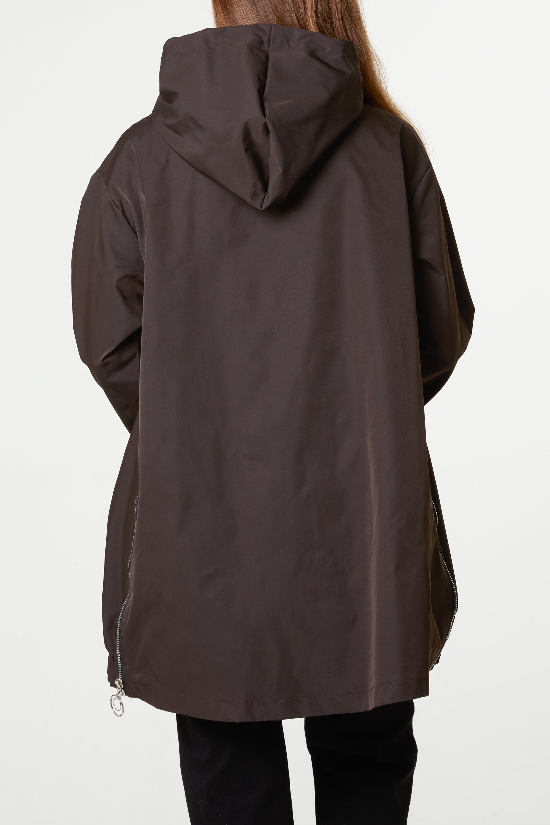 Zip Detail Hooded Light Jacket