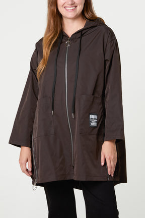 Zip Detail Hooded Light Jacket
