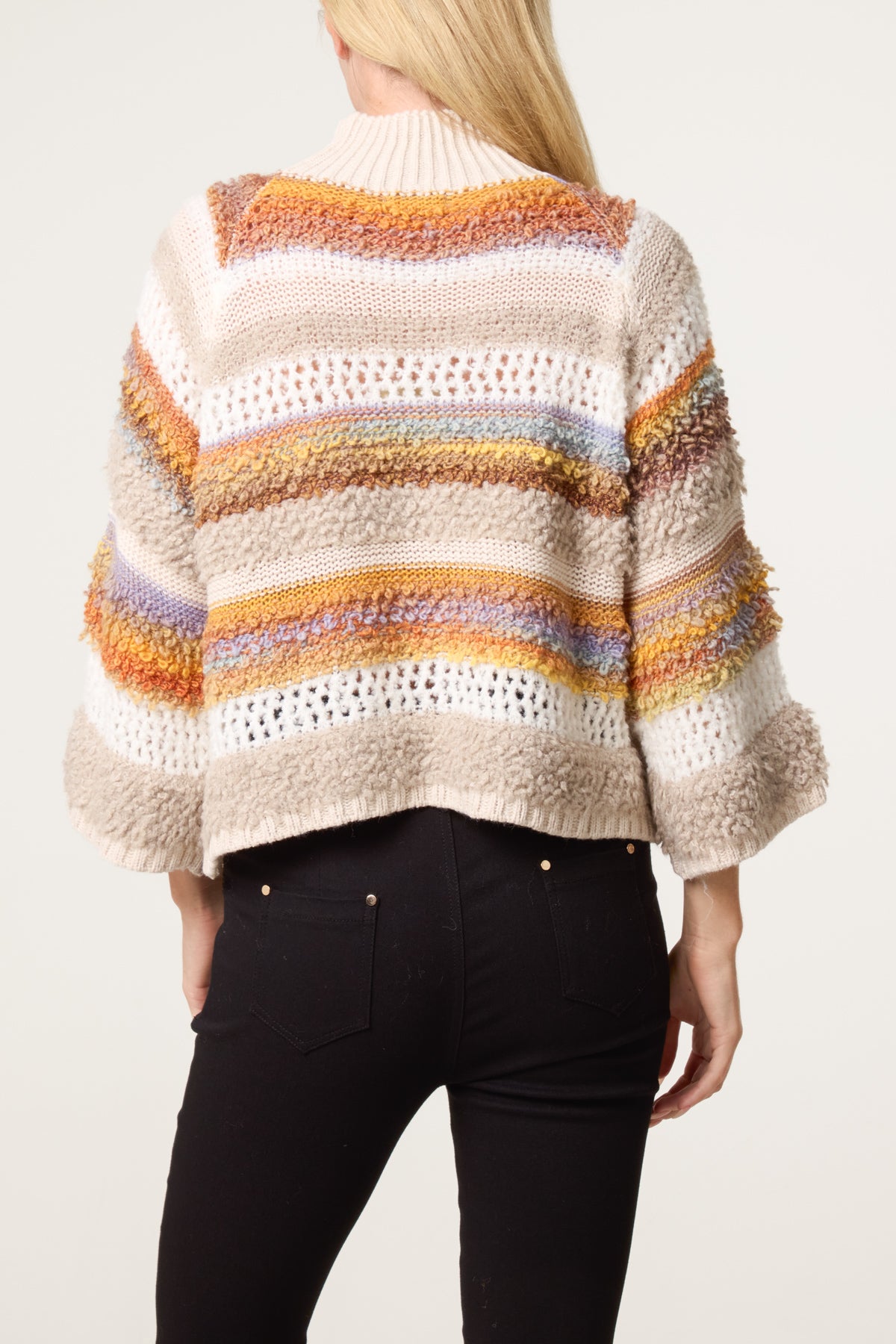 High Neck Ribbed Stripe Jumper