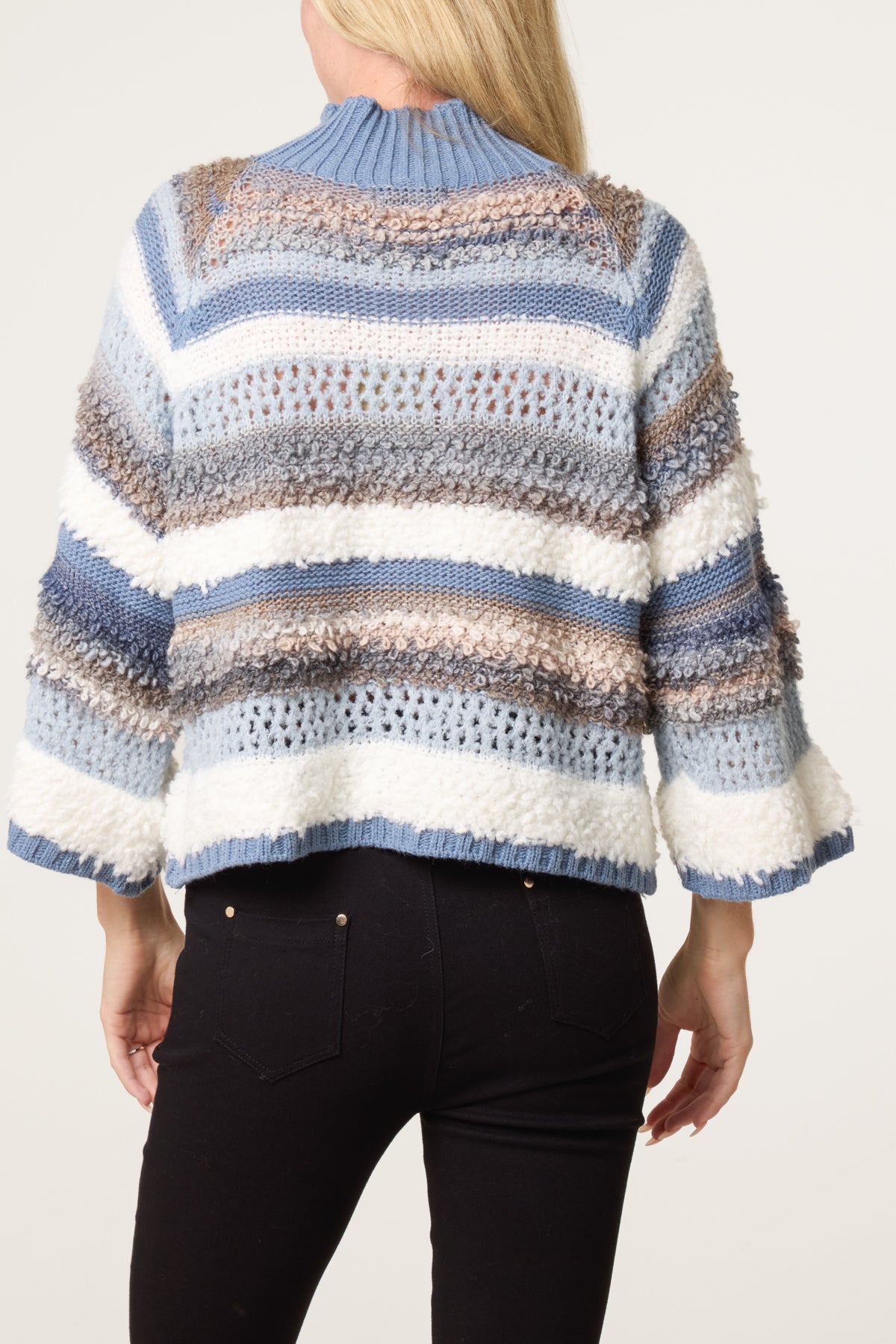High Neck Ribbed Stripe Jumper