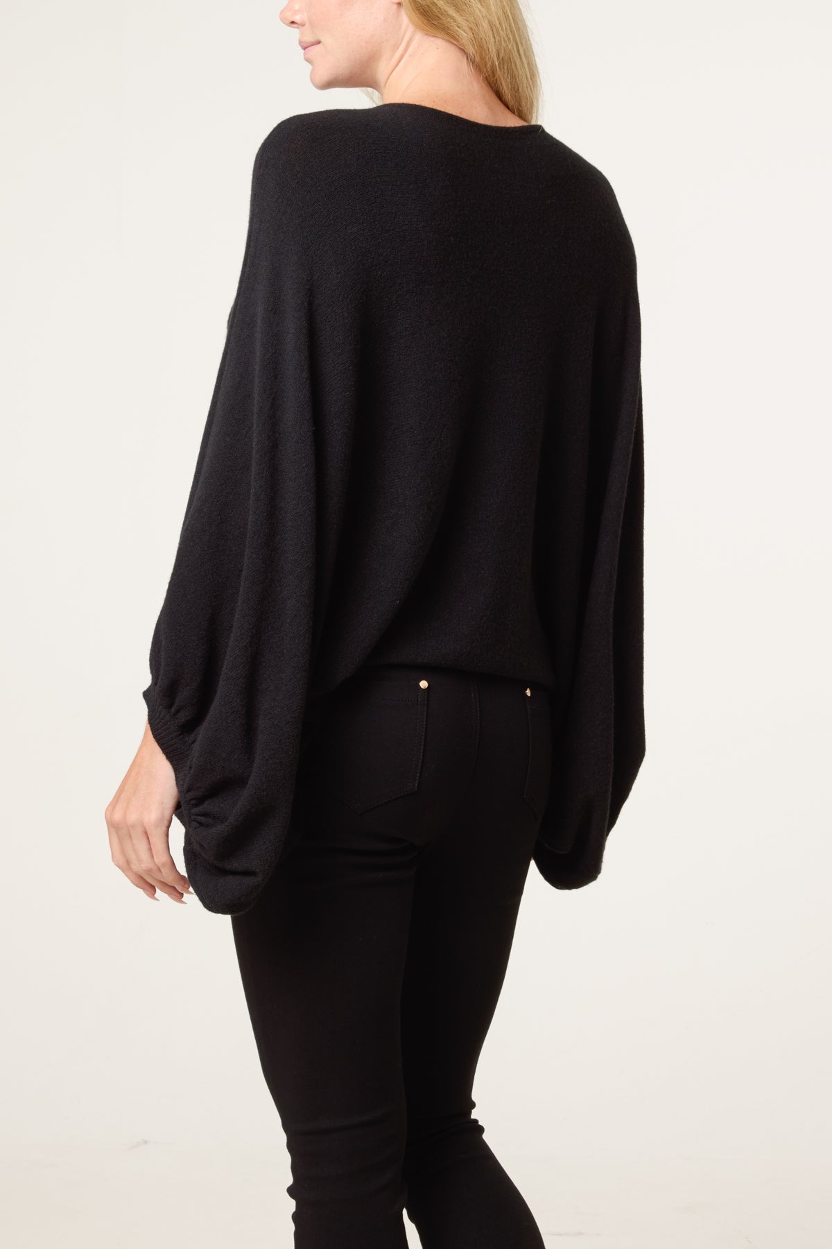 Batwing Knit Round Neck Jumper