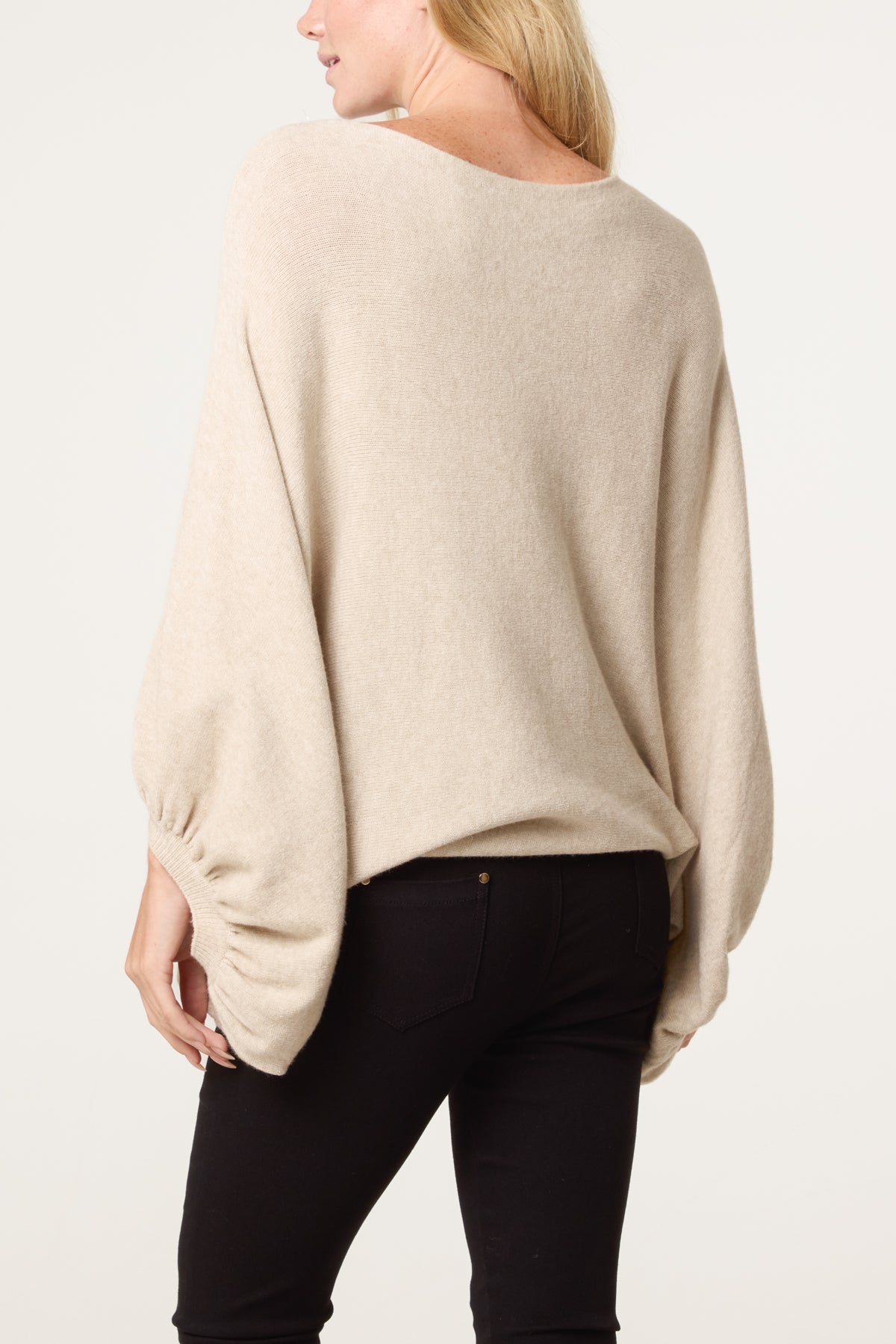 Batwing Knit Round Neck Jumper