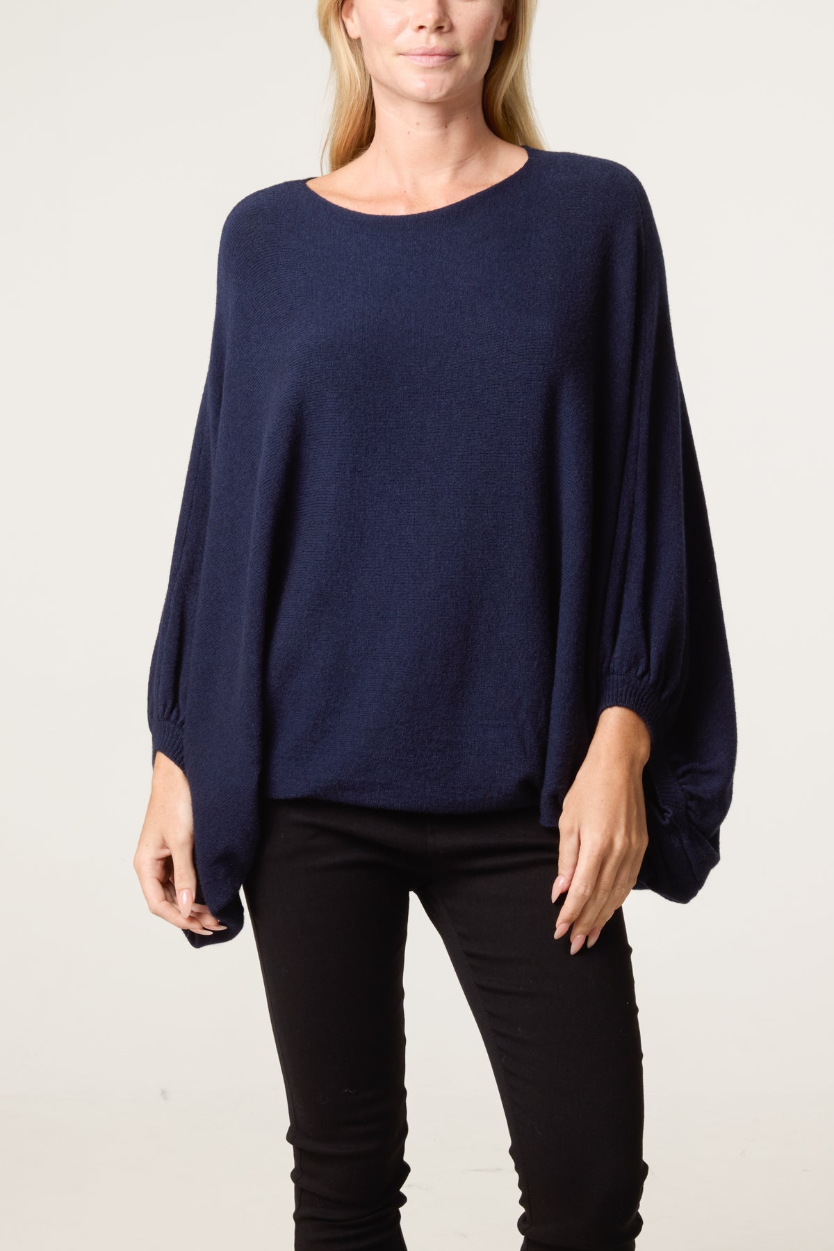 Batwing Knit Round Neck Jumper