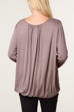 Scoop Neck Bubble Hem Top