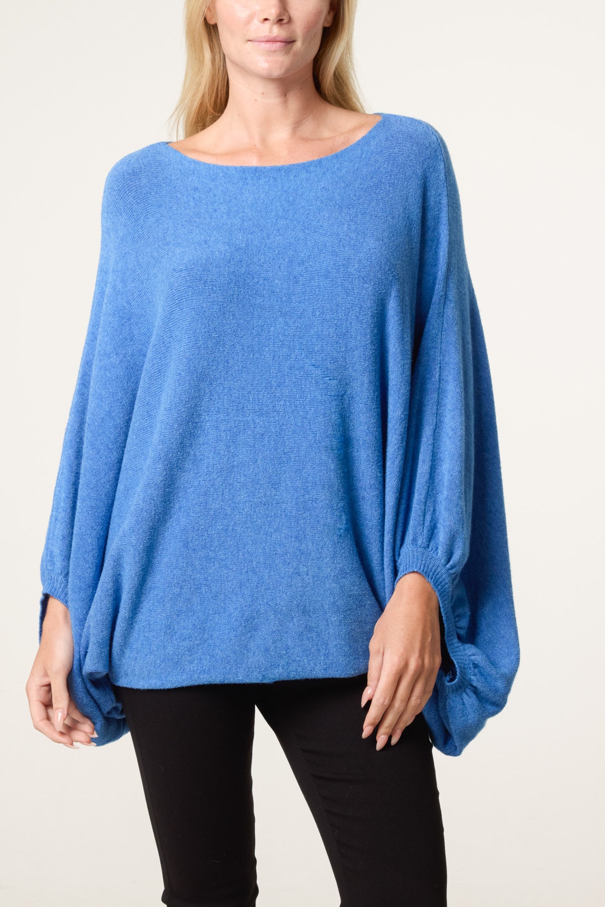 Batwing Knit Round Neck Jumper