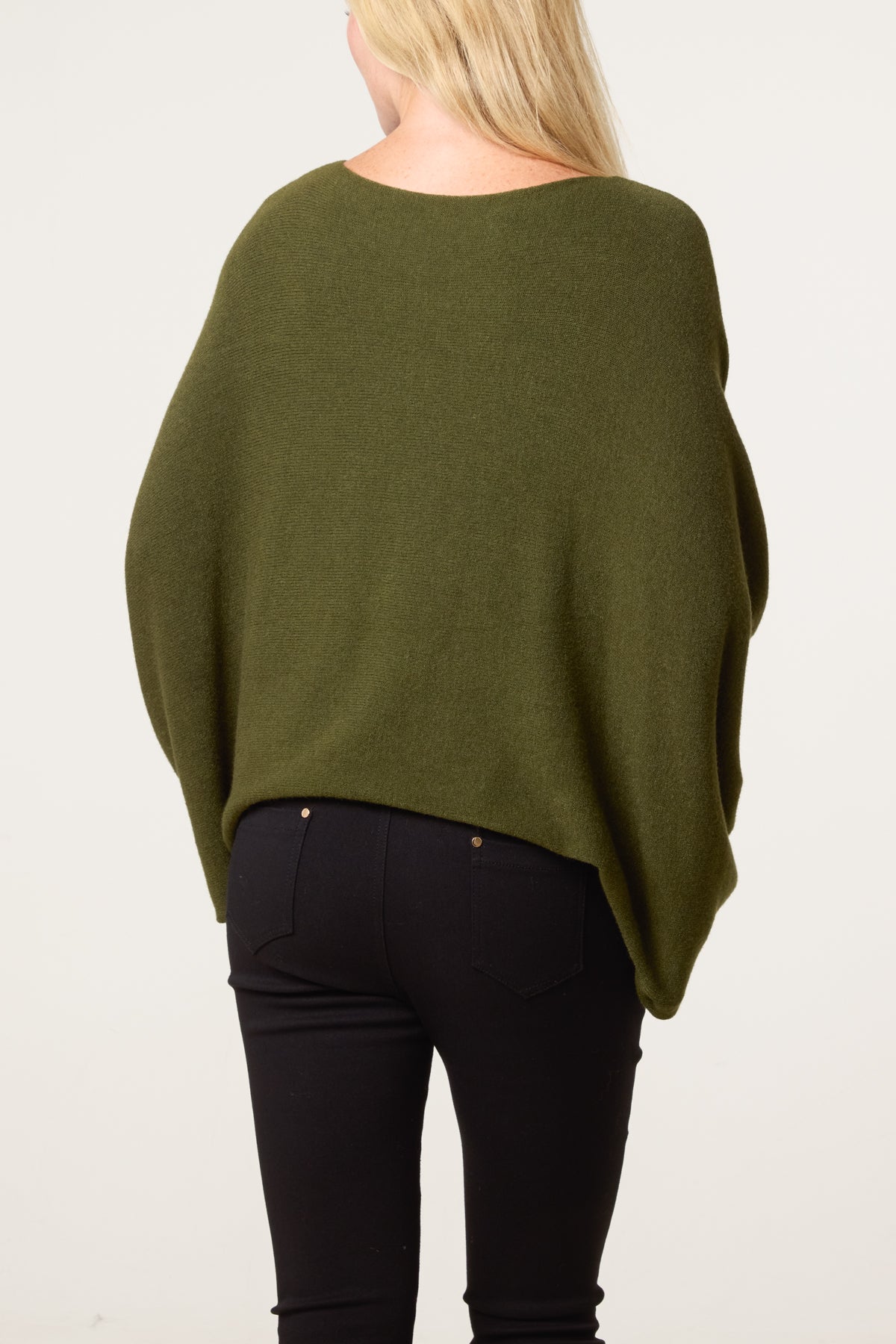 Batwing Knit Round Neck Jumper