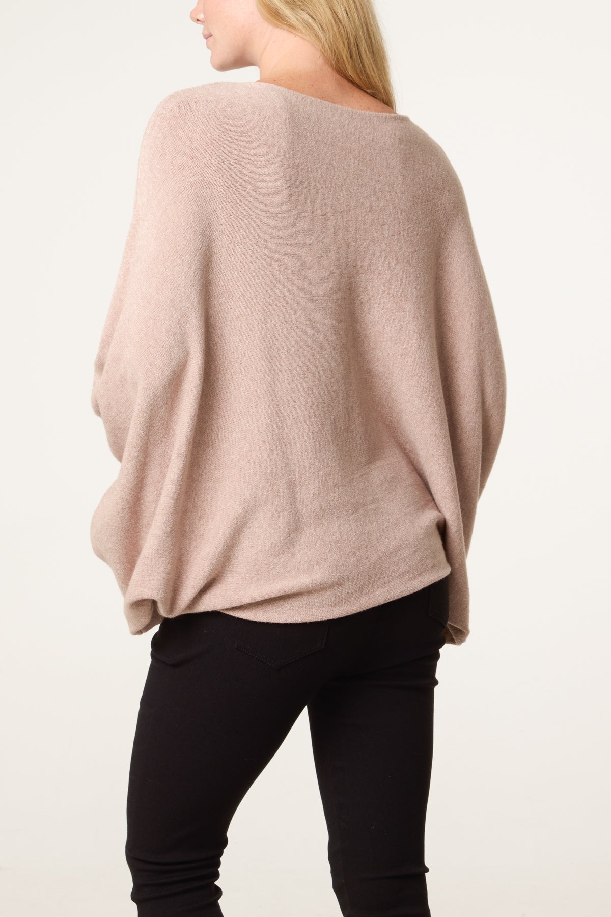 Batwing Knit Round Neck Jumper