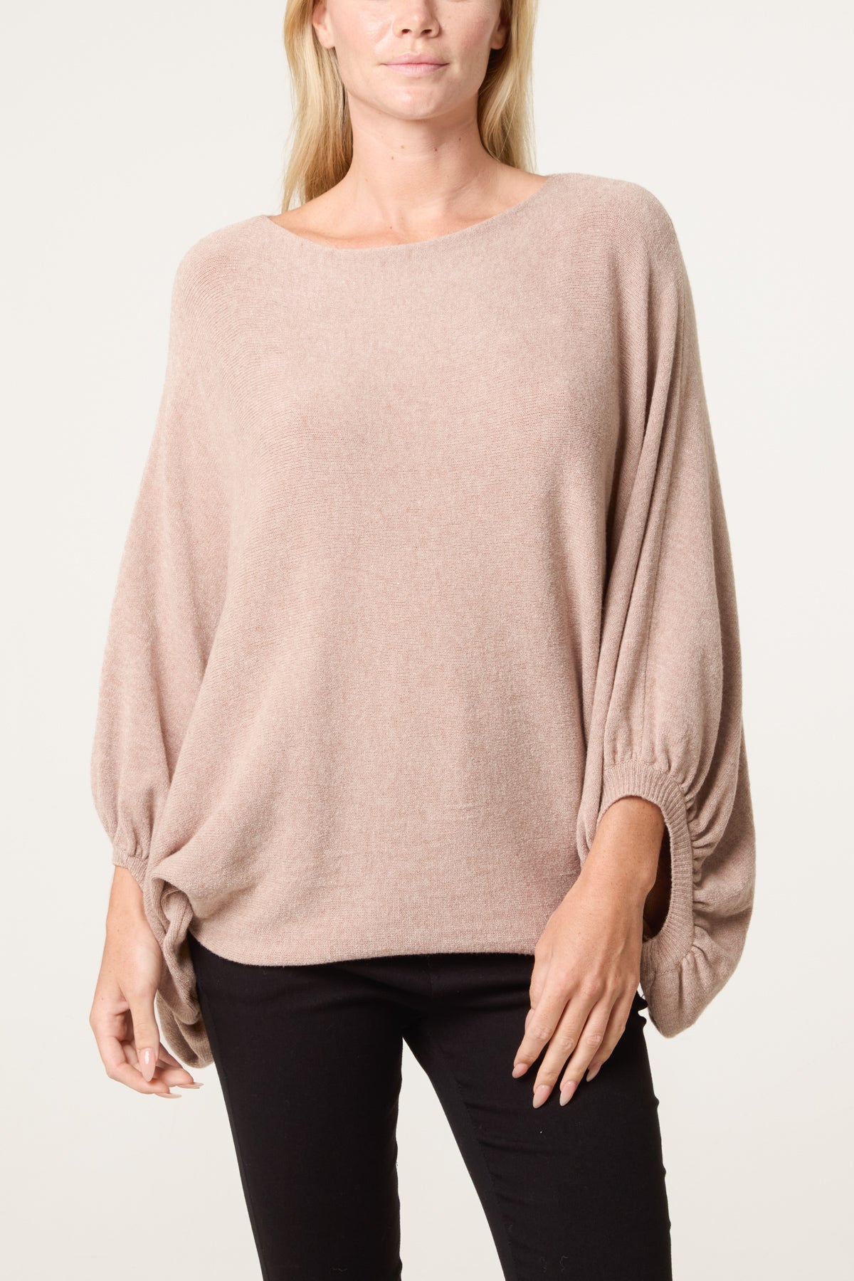 Batwing Knit Round Neck Jumper