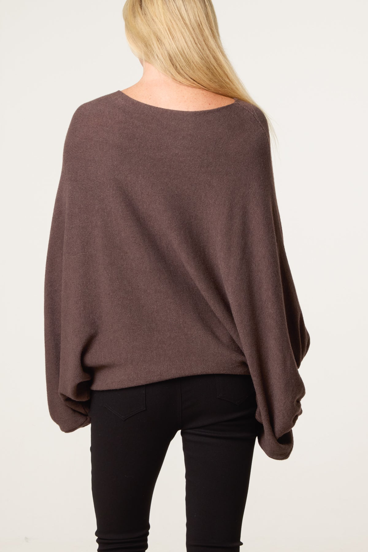 Batwing Knit Round Neck Jumper