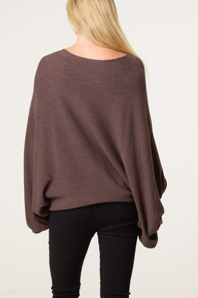Batwing Knit Round Neck Jumper