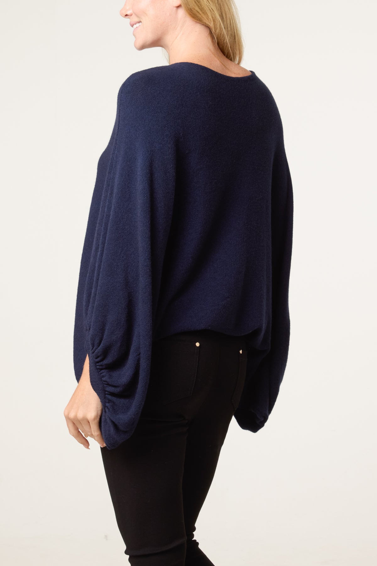 Batwing Knit Round Neck Jumper
