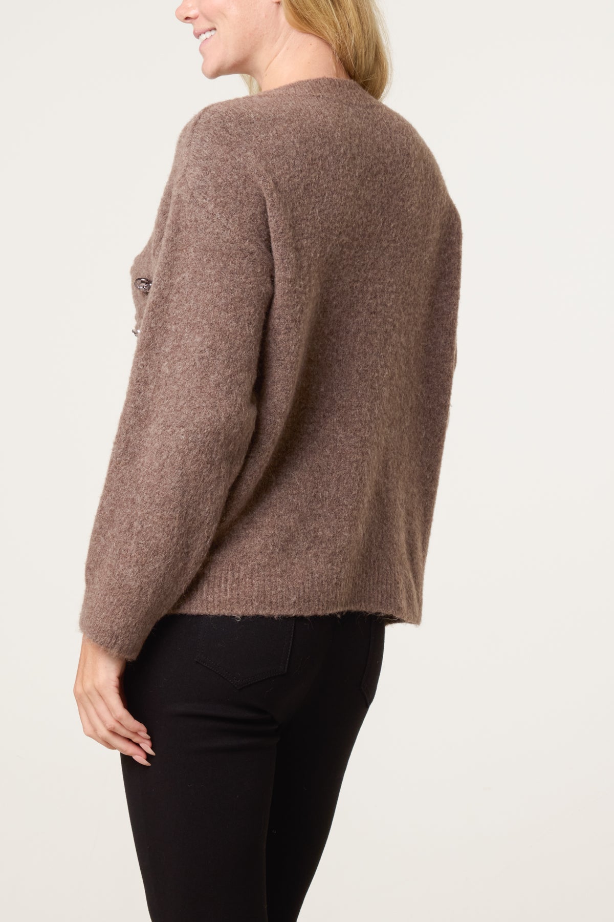 Military Band Fluffy Knit Jumper