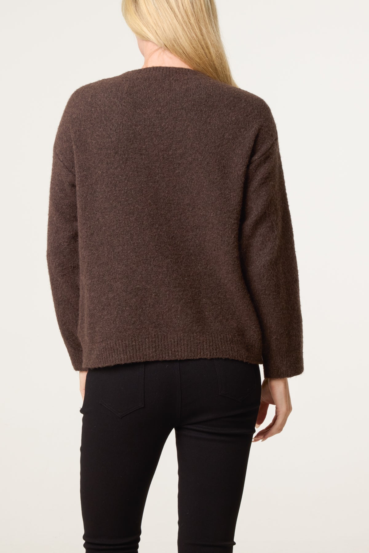 Military Band Fluffy Knit Jumper
