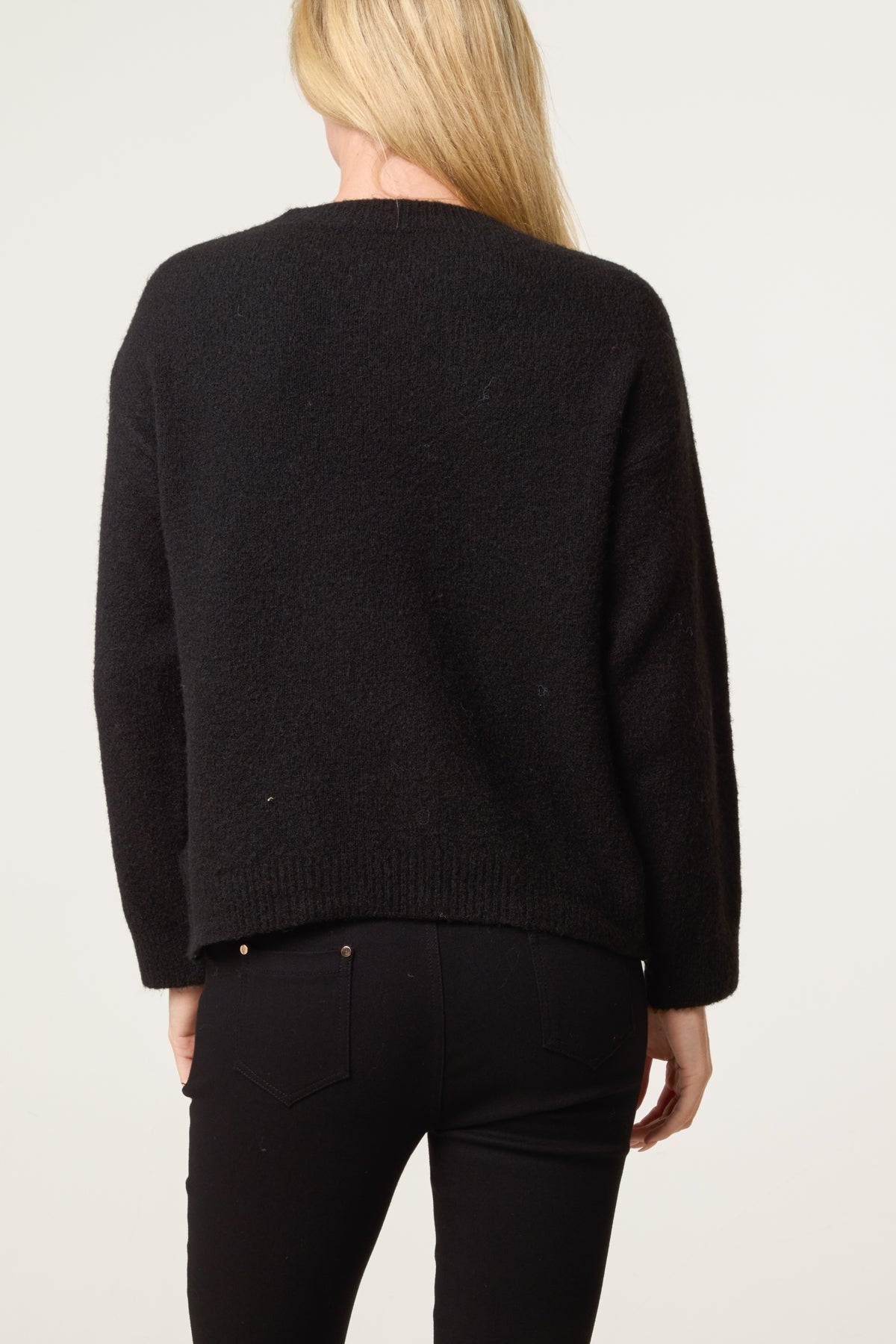 Military Band Fluffy Knit Jumper
