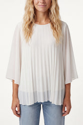 Metallic Glitter Pleated Blouse