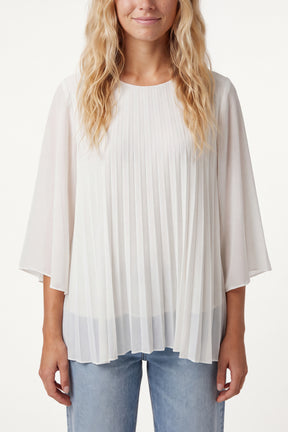 Metallic Glitter Pleated Blouse